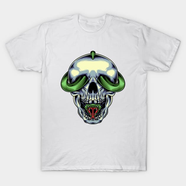 Skull Snake T-Shirt by Arjanaproject